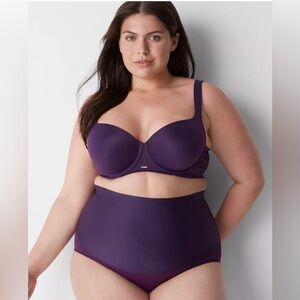 NWT Lane Bryant Level 2 Totally Smooth High Waist Brief Panty 14/16 purple